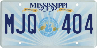 MS license plate MJQ404