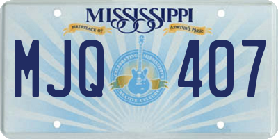 MS license plate MJQ407