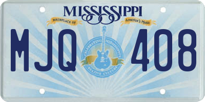 MS license plate MJQ408