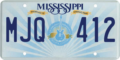 MS license plate MJQ412
