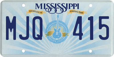 MS license plate MJQ415