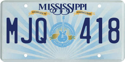 MS license plate MJQ418