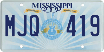 MS license plate MJQ419