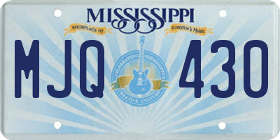 MS license plate MJQ430