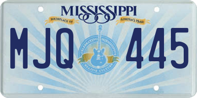 MS license plate MJQ445