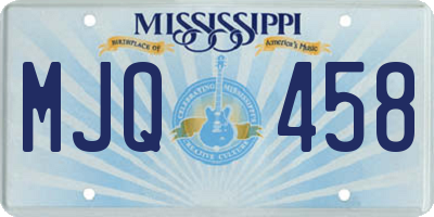 MS license plate MJQ458