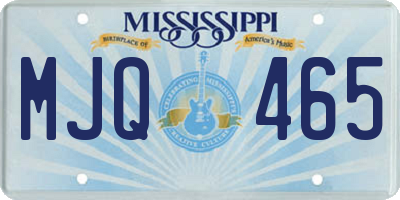 MS license plate MJQ465