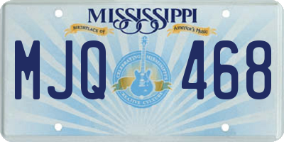 MS license plate MJQ468