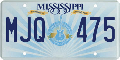 MS license plate MJQ475