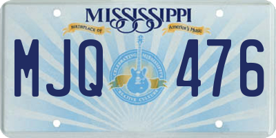 MS license plate MJQ476