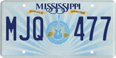 MS license plate MJQ477
