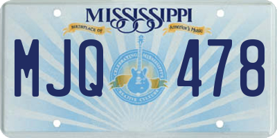 MS license plate MJQ478