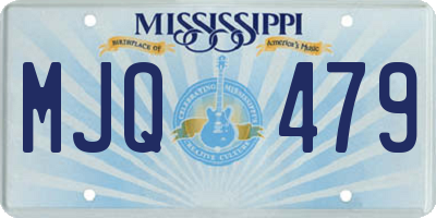 MS license plate MJQ479