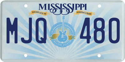 MS license plate MJQ480