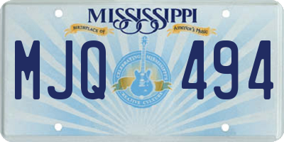 MS license plate MJQ494