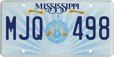 MS license plate MJQ498