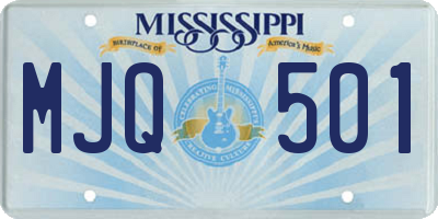 MS license plate MJQ501
