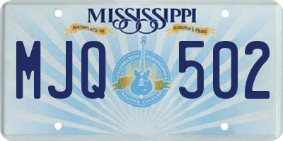 MS license plate MJQ502