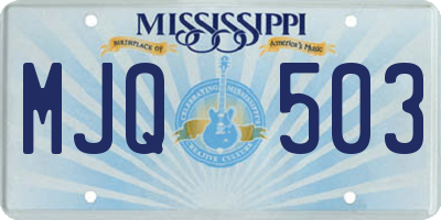 MS license plate MJQ503