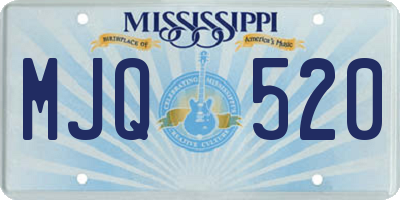 MS license plate MJQ520