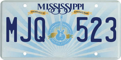 MS license plate MJQ523