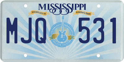 MS license plate MJQ531
