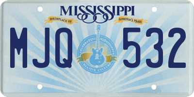 MS license plate MJQ532