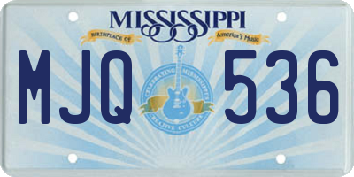 MS license plate MJQ536