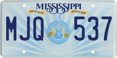 MS license plate MJQ537