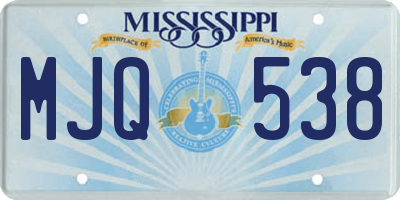 MS license plate MJQ538