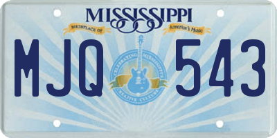 MS license plate MJQ543