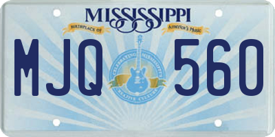 MS license plate MJQ560