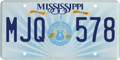 MS license plate MJQ578
