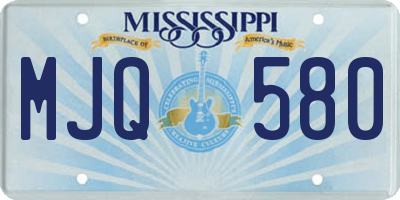 MS license plate MJQ580