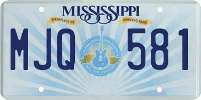 MS license plate MJQ581