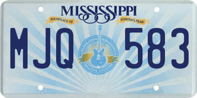 MS license plate MJQ583