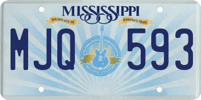 MS license plate MJQ593