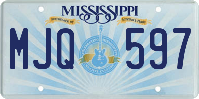 MS license plate MJQ597