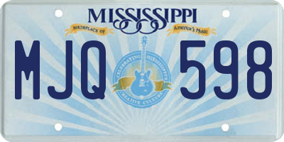 MS license plate MJQ598