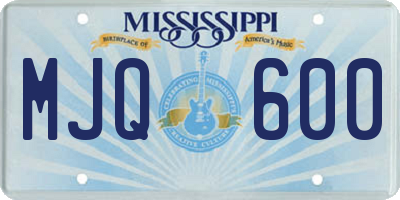 MS license plate MJQ600