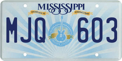 MS license plate MJQ603