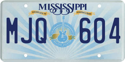 MS license plate MJQ604