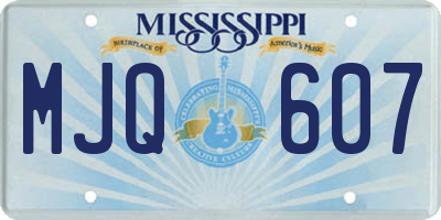 MS license plate MJQ607