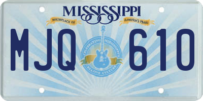 MS license plate MJQ610
