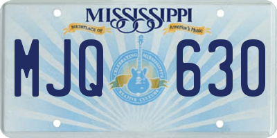MS license plate MJQ630