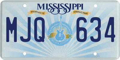 MS license plate MJQ634