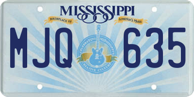 MS license plate MJQ635