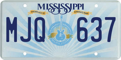 MS license plate MJQ637