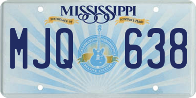 MS license plate MJQ638