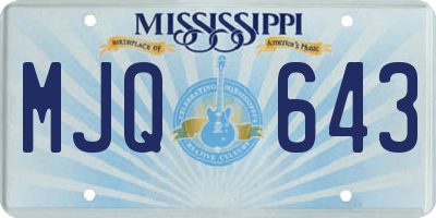 MS license plate MJQ643